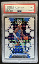 2022-23 Panini Mosaic Shai Gilgeous-Alexander White #/25 Thunder PSA 9