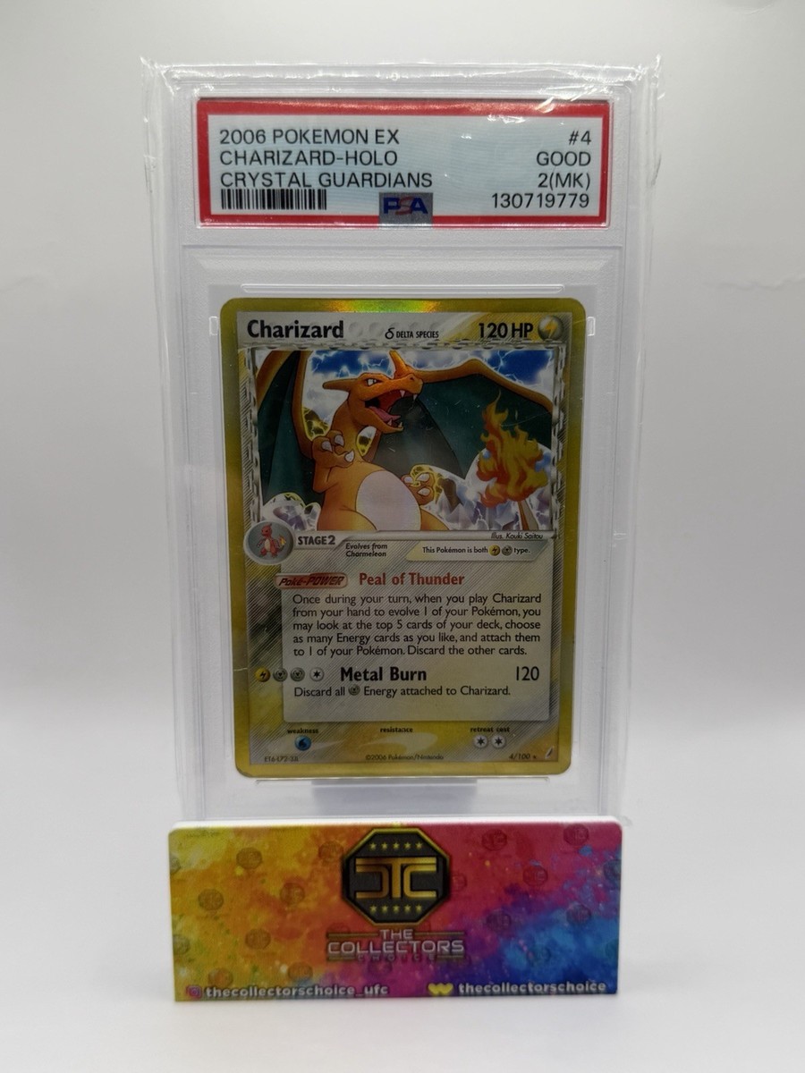 Charizard (Delta Species) 4/100 Crystal Guardians Holo PSA 2