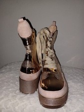 Cape Robin gold peach combat boots