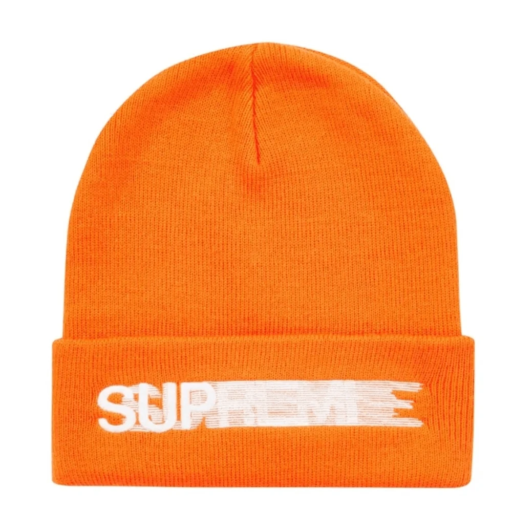 Beanie brodée logo Supreme Orange Motion. Taille unique. unisexe. EUC !