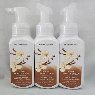 BATH AND BODY WORKS WARM VANILLA SUGAR Gentle & Clean Foaming Hand Soap NEW 3