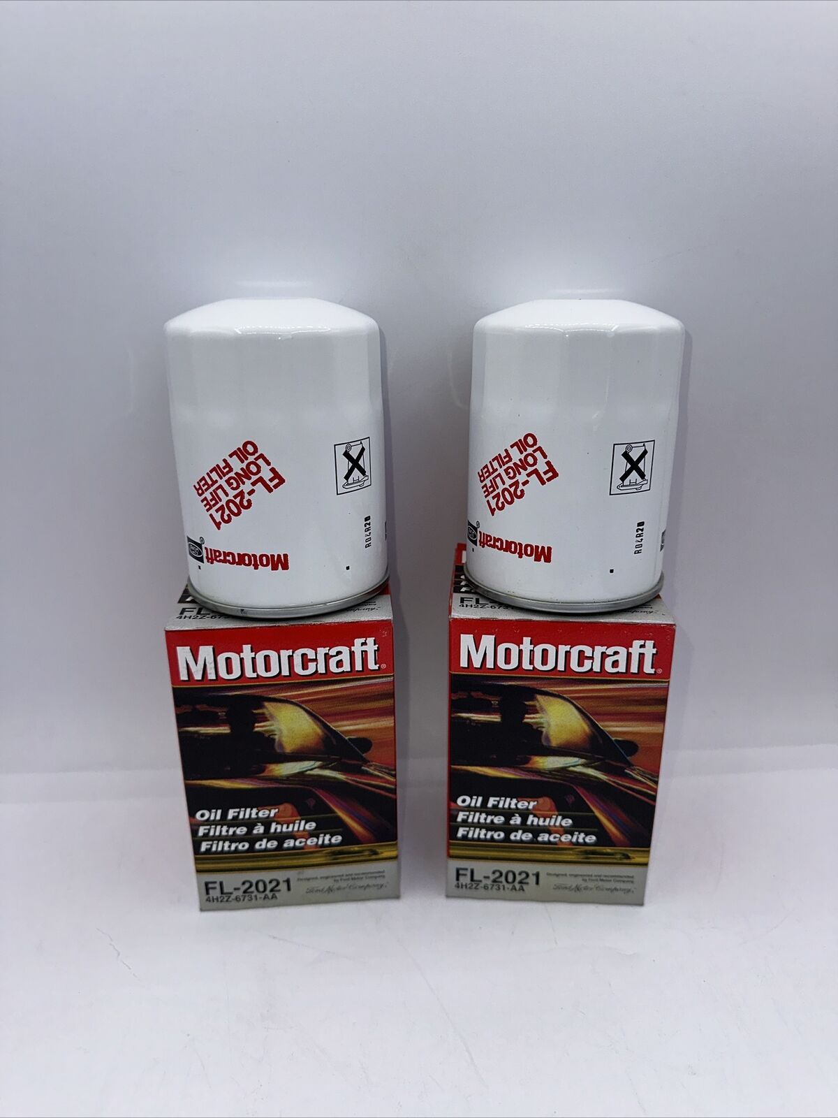 Set Of 2 Motorcraft FL-2021 Engine Oil Filter (WIX 57302, PH2009, B1435)