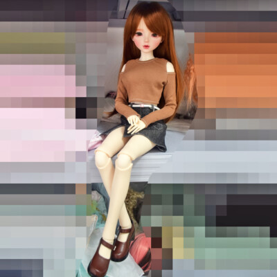 1/3 BJD Doll Toy 22 inch Girl Doll Removable Clothes Dress Shoes Soft Brown Wigs
