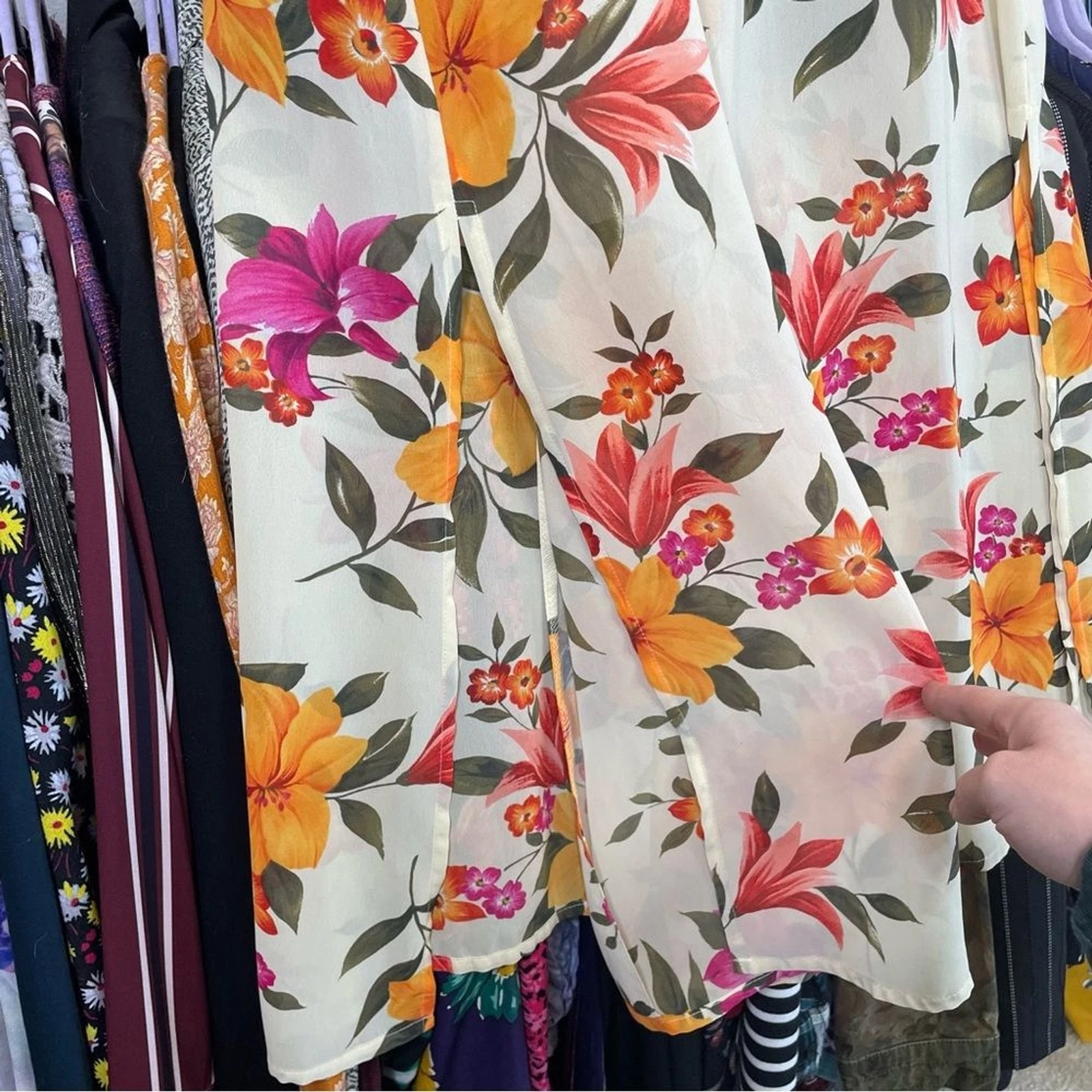 UNDERCOVER Abito vintage Victoria's Secret con bottoni trasparente floreale tropicale