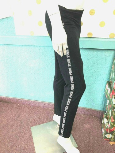 Victoria's Secret Pink High Waist Cotton Full Length Legging Dark Gray Logo NWT - Bild 2 von 6