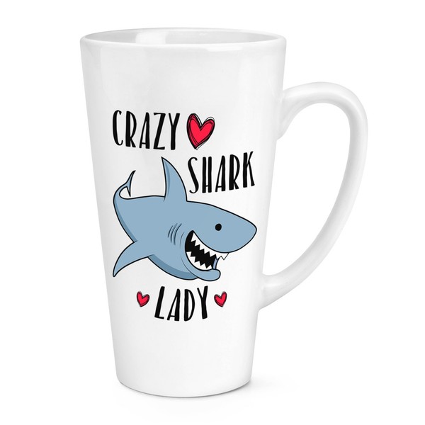 VerrüCkte Shark Damen 483Ml Groß Latte Becher Tasse - Lustig-image