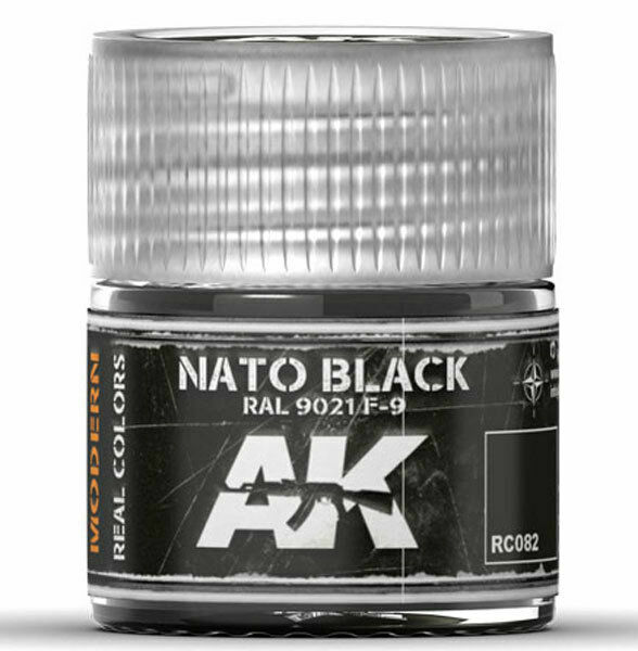 AK Interactive Real Colors NATO Black Acrylic Lacquer Paint 10ml rc082