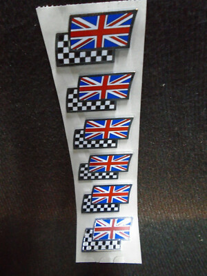 GENUINE MG ROVER ZR ZS TF | 2x Union Jack & Chequered Flag Enamel