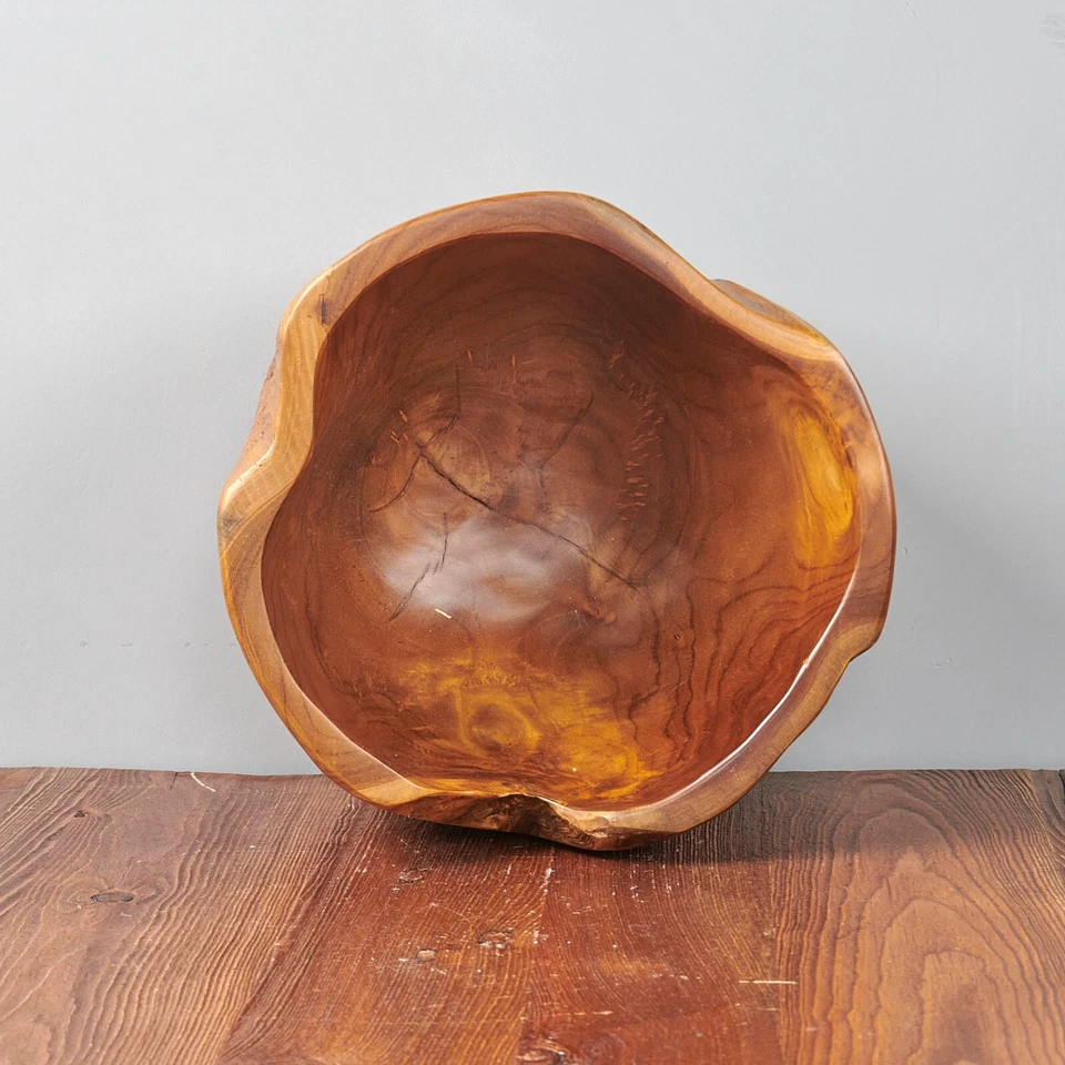 Teak Fruit Bowl Reclaimed Teak 8.3'' Tall Solid Teak Root Bowl Home Decor - Image 4 of 4
