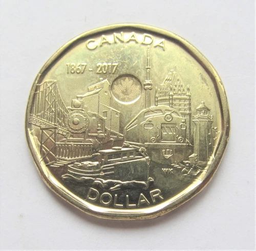 1867 - 2017 Canada  150th Anniversary 1 Dollar Loonie - combined shipping