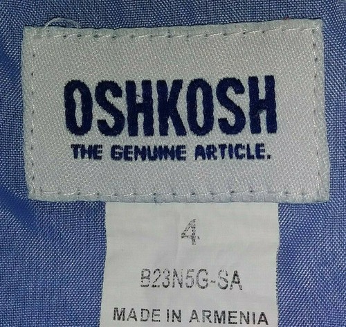 4 Girls Size OshKosh lined long windbreaker hooded Blue tone 4 pockets Charity - Picture 6 of 12
