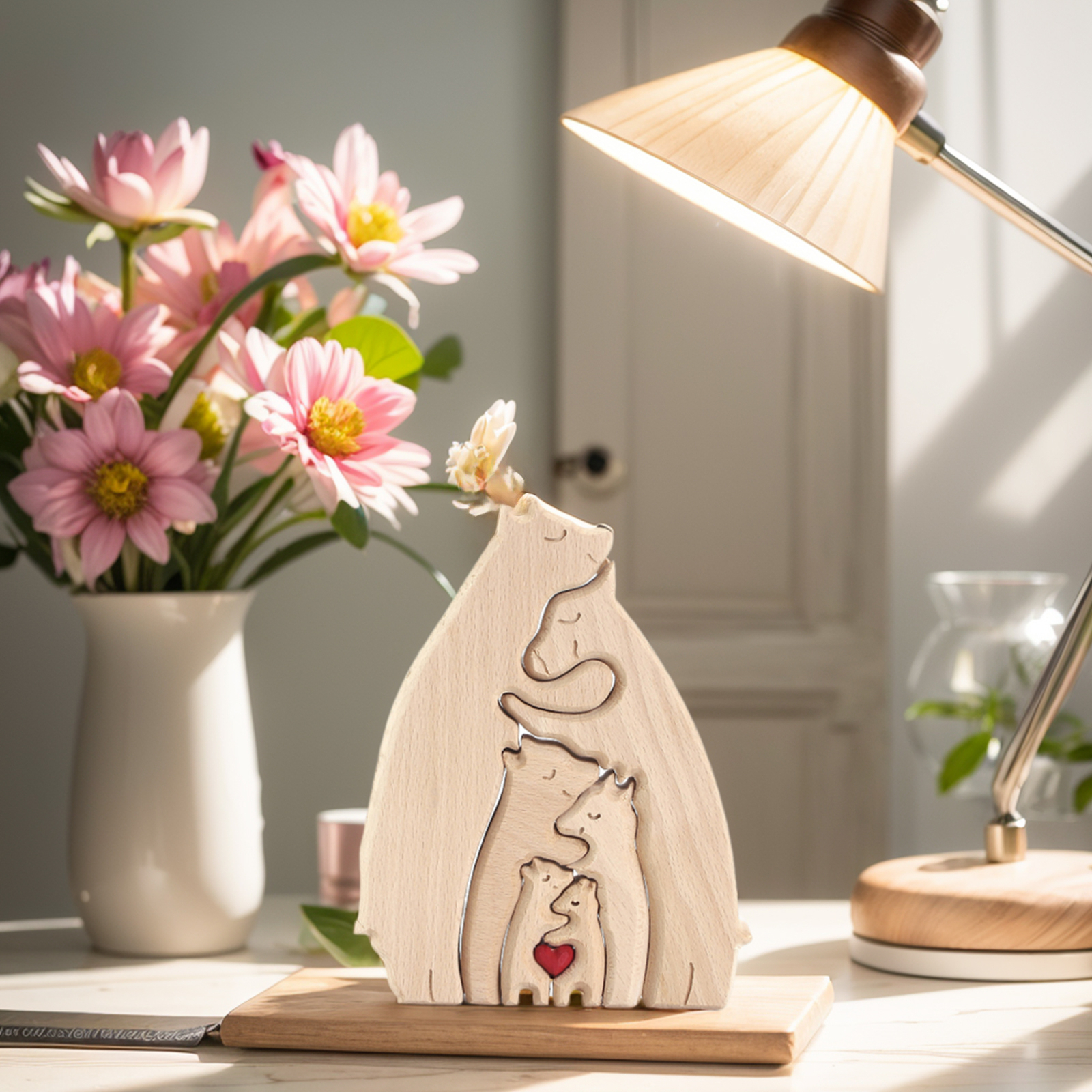 Personalized Family Name Puzzle Wooden Customized Bear Elephant