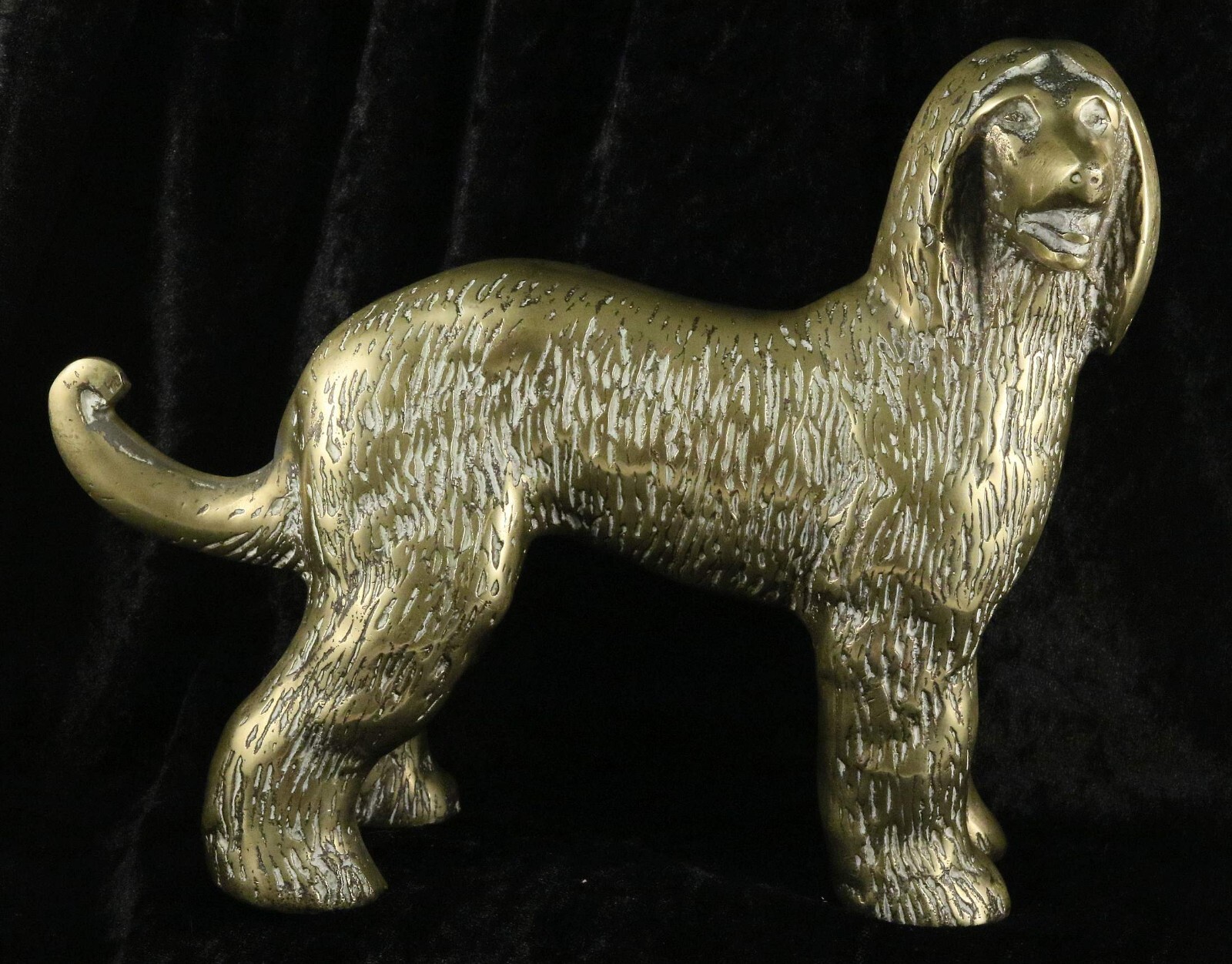 Large heavy brass Afghan Hound ornament 7 inches tall pedigree dog