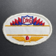 Vintage 1960s Charles De Gaulle Airport Construction Embroidered Hat Patch Badge