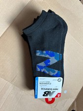 NEW BALANCE PERFORMANCE ACTIVE CUSHION LOW CUT 6-12.5 6 PAIR SOCKS Mens BLACK