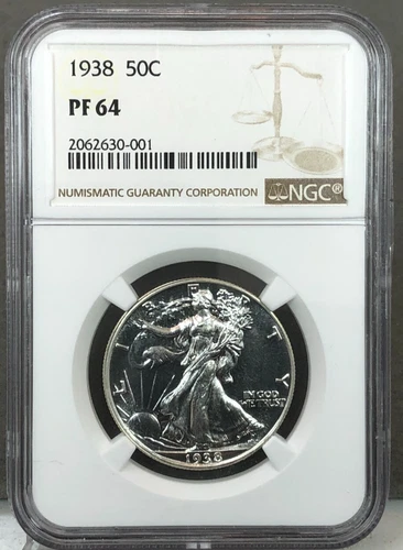 1938 U.S. 50c PROOF Walking Liberty Half Dollar NGC PF64