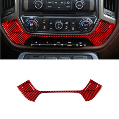 For Silverado/GMC Sierra 1500 Red Carbon Fiber Below Climate Control Cover Trim