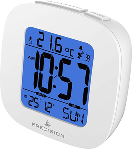 alarm controlled temperature clock radio backlit precision lcd