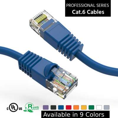 Cat. 6 UTP Ethernet Network Booted Patch Cable 24AWG 550 MHz Stranded