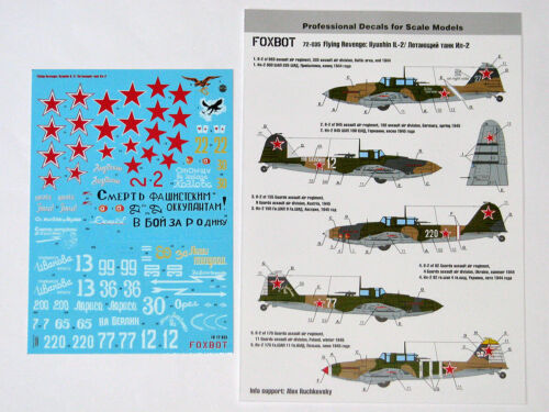 Naklejki do Flying Revenge: Ilyushin Il-2 1/72 FoxBot 72-035 - Zdjęcie 1 z 6