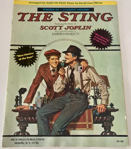 THE STING Piano Sheet Music Book Scott Joplin 1974 Movie Redford Newman