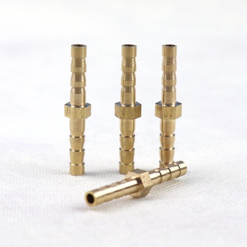 4PCS Brass Hose Barb Mender Union Brass Fitting Gas Fuel Water Air 1/8" or (4mm) - Picture 2 of 7