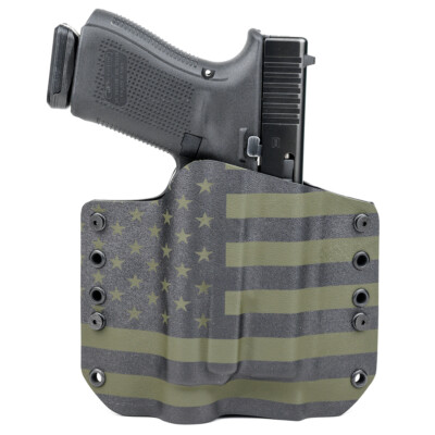 OWB Kydex Holster for Hanguns with Crimson Trace CMR 208 - USA GREEN & BLACK