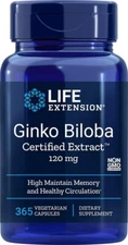 Life Extension Ginkgo Biloba Certified Extract™, 120 mg -365 Capsules