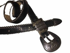 Vintage Streets Ahead Black Leather BELT Celtic Santa Monica CA Size M