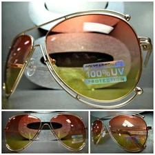 Mens or Women OVERSIZED VINTAGE RETRO Style SUNGLASSES Large Big Rose Gold Frame