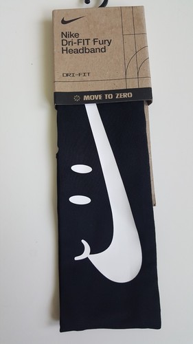 Nike Smile Unisex Fury Headband Black Silicone Trim - Picture 2 of 5