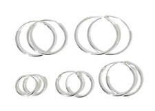 925 Sterling Silver Hoop Sleeper Earrings | 6mm - 18mm |  Small - Large
