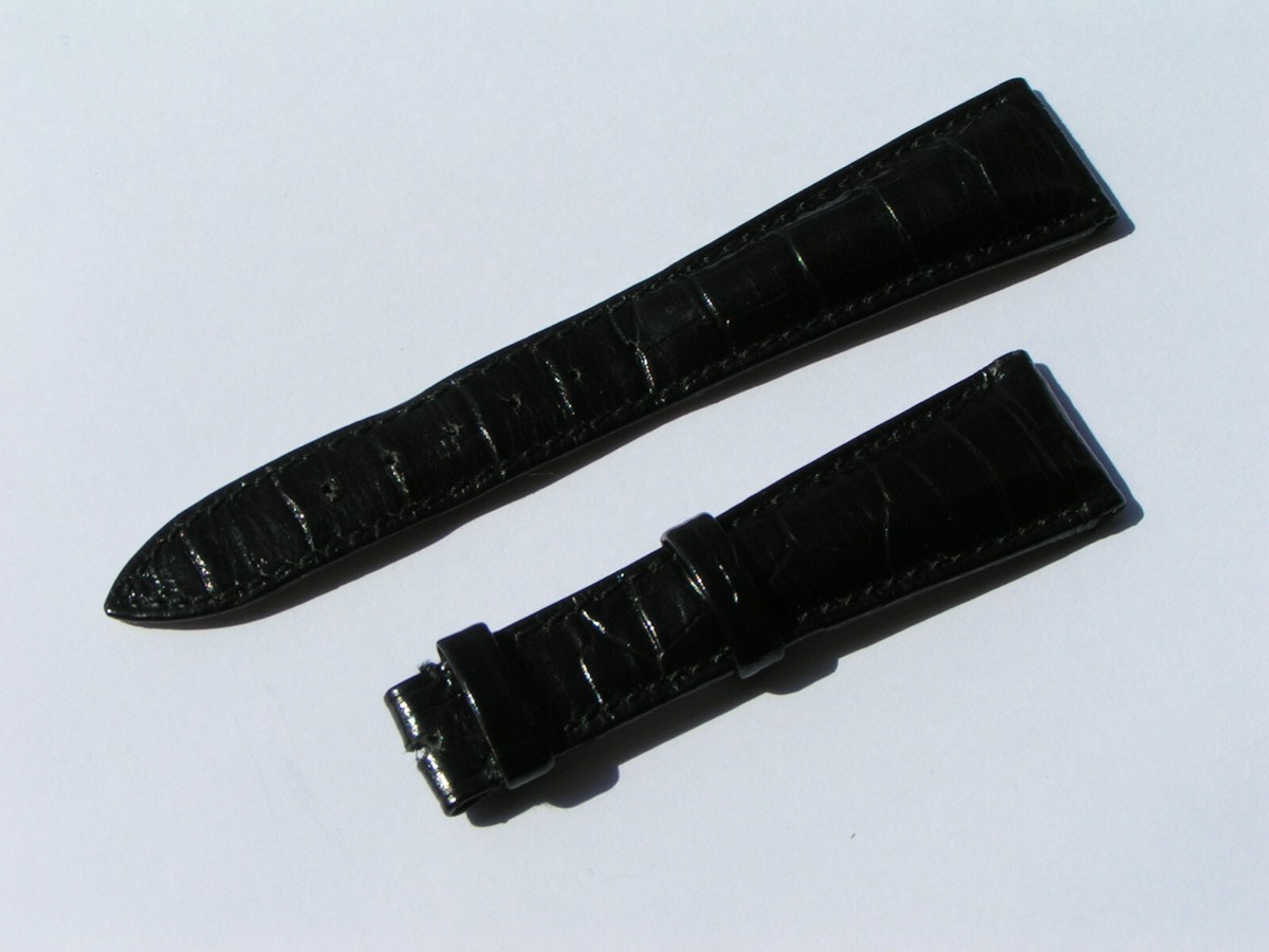 Bracelet De Montre Cuir Noir Patek Philippe 20mm (réf. 48709) - Occasion, Pour Remplacement Ou Customisation