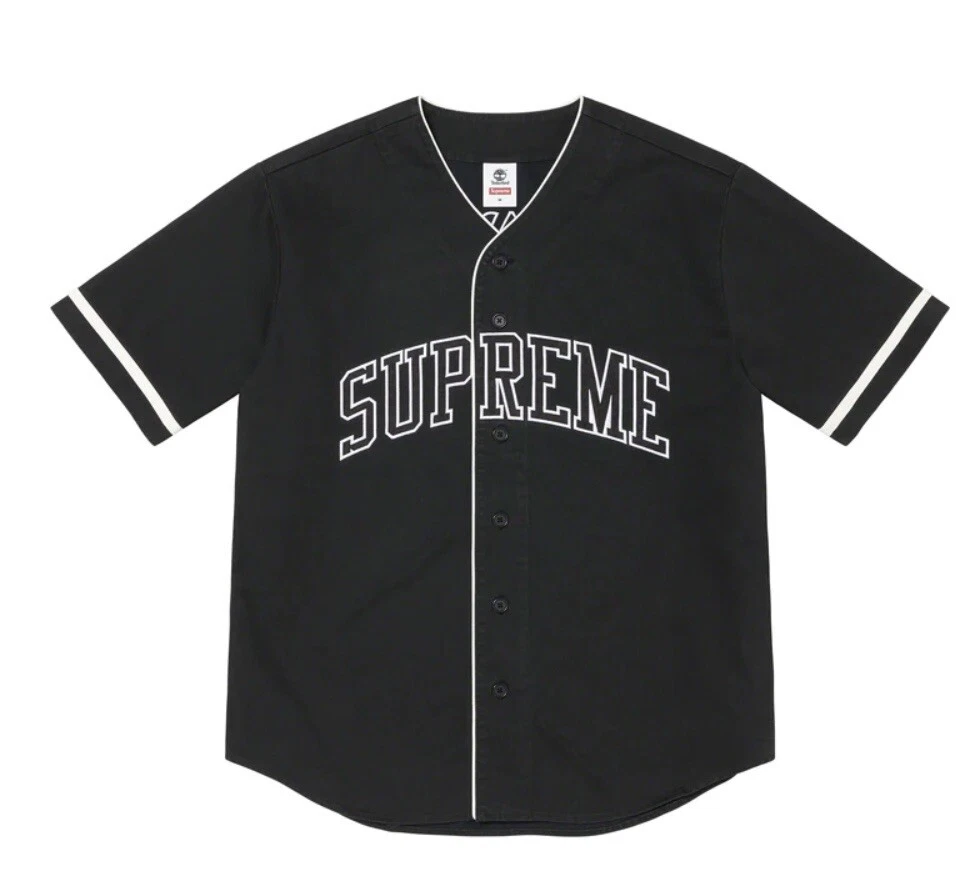 BRAND NEW Supreme X Timberland Baseball Jersey Black Size XL SS23 IN HAND