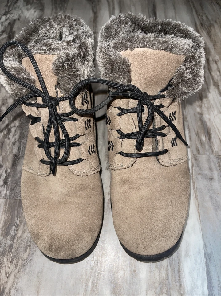 Sporto Mujer Talla 8.5 M Senderismo Invierno Botas Zapato Marrón Gamuza Aislado Impermeable Foto 2 de 4