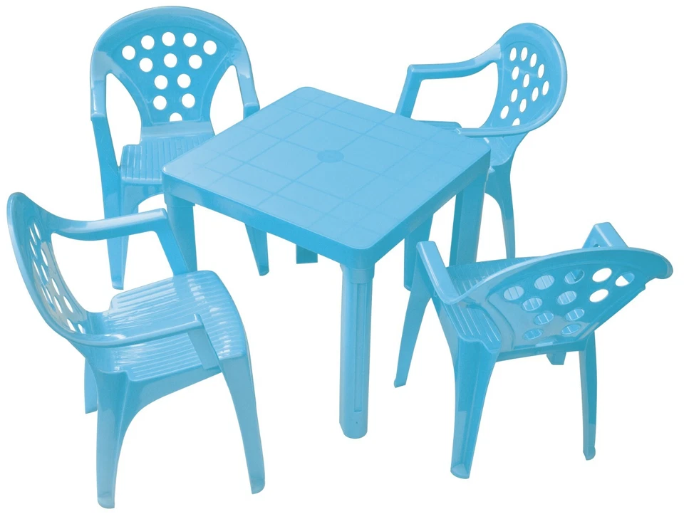 Juego de Mesa y Silla Infantil Exterior e Interior - 4 Sillas, 4 Colores Hecho en Italia Foto 2 de 4