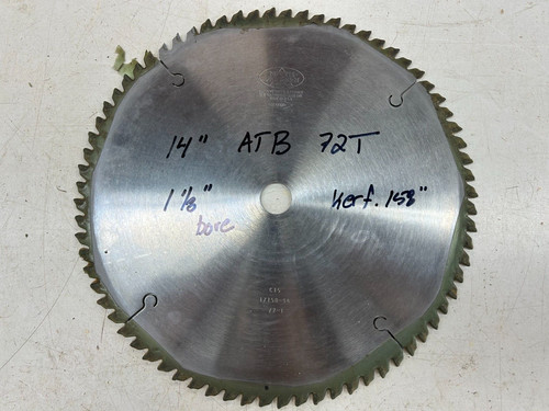 North American 14" ATB 72 T 1 1/8" bore Table Saw Blade