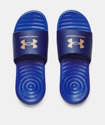 Under Armour UA Ansa Fix Slides Men's Size 10 Blue Beach Sandals
