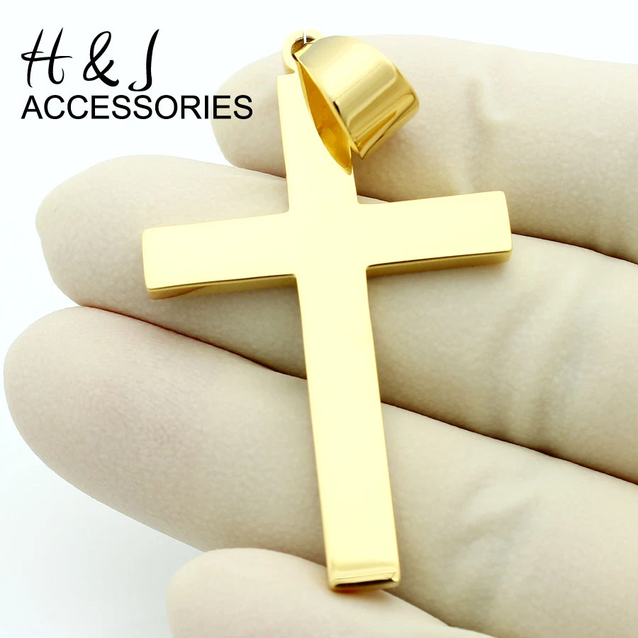 24 «МУЖЧИН из нержавеющей стали 6 мм позолоченный кубинский обочины цепочка простоя крест подвеска * P64 - Изображение 3 из 4