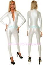 Women Jumpsuits Bodysuit Silver Gray Spandex Catsuit Tights Yoga Costumes F898