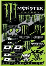 Visuals Racing Decal Sheet – 4 Mil Thick Vinyl, Compatible with Monster Energy