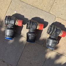 3 Units Talbot Push Fit Elbows With Isolation Valves 25 X 3/4