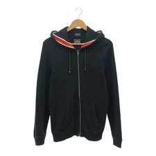 Diesel Zip Parka S Black Cotton Used Men's Long Sleeve Top