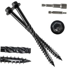  14 x 4 Wood Structural Screws  Pack Hex Head Lag Screws, Rust 4 Inch 50 Black