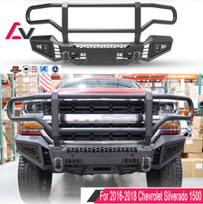Steel Front Bumper W/bull Bar For 2016 2017 2018 Chevrolet Silverado 1500 Black