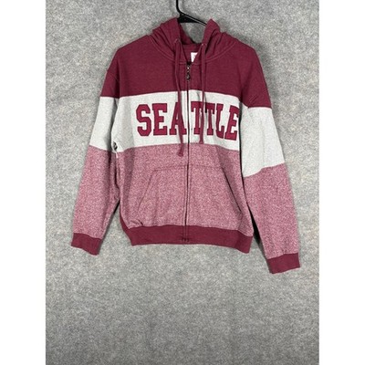 Crazy Apparel Seattle Mens Zip Up Hoodie Burgundy Gray S Pullover Sweatshirt