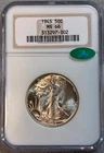 1945 Walking Liberty Half Dollar 50C NGC MS66 with CAC Sticker