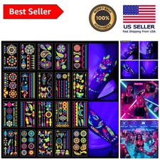 172 PCS Glow in the Dark Tattoos - Neon Party Supplies for Unforgettable Fun