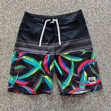Quiksilver Board Shorts Boys 25 / 10 Youth Swim Trunks Stretch Highline 17  
