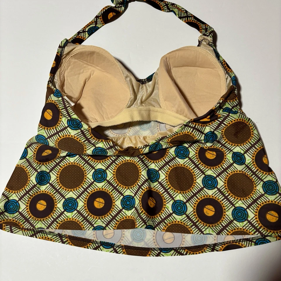 Mossimo Bikini Traje de Baño Top, Merona Bikini Parte Inferior Mujer’s Talla 16W Marrón Boho Foto 4 de 4